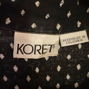 Koret Black and White Design Button-up Shirt